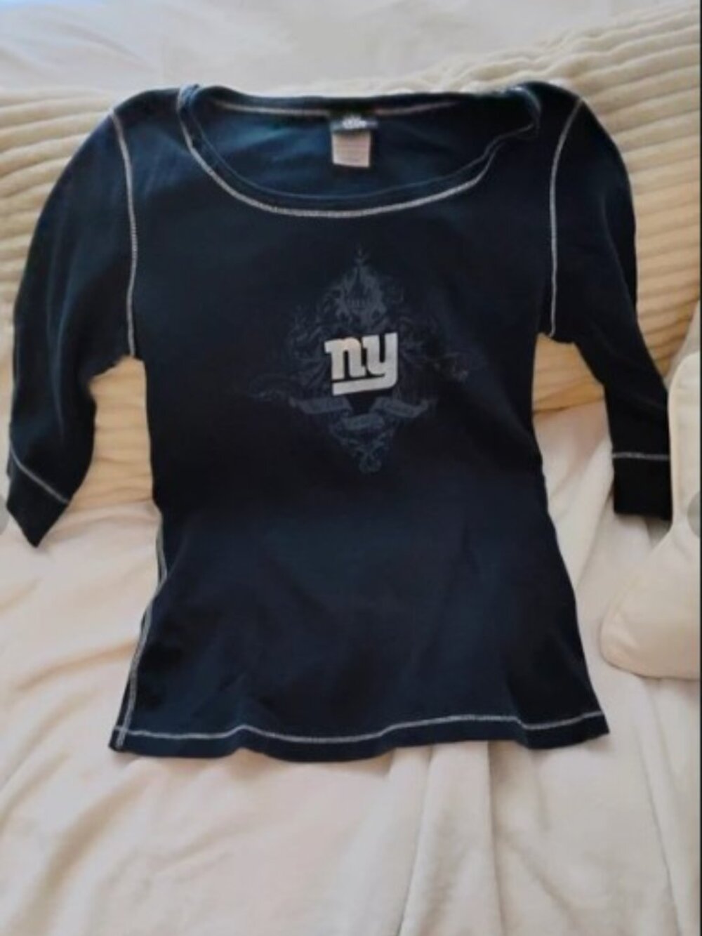 NFL Team Apparel NY Giants 3/4 sleeve top M